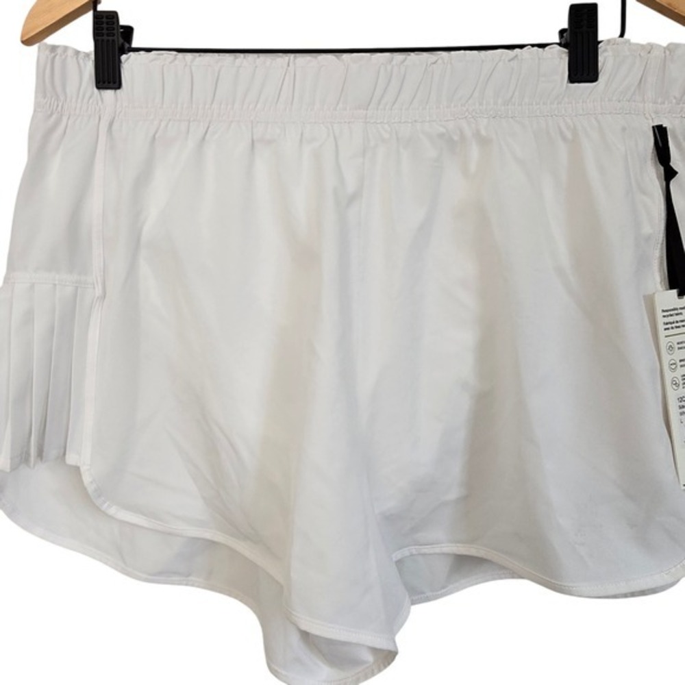 😀 Mondetta Side Pleat Retro Shorts White Lightweight Moisture Wicking WomenL